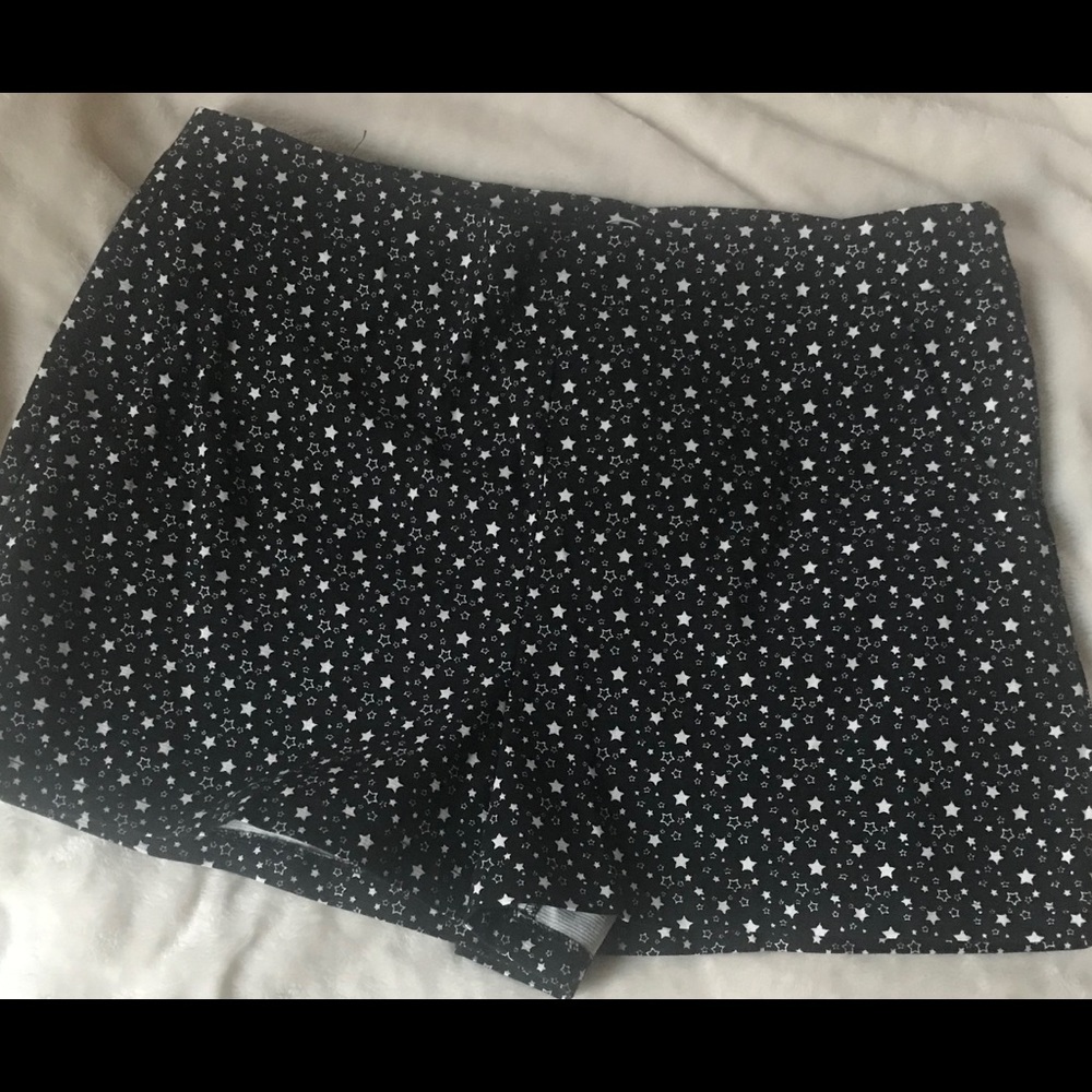 Star black and white shorts.